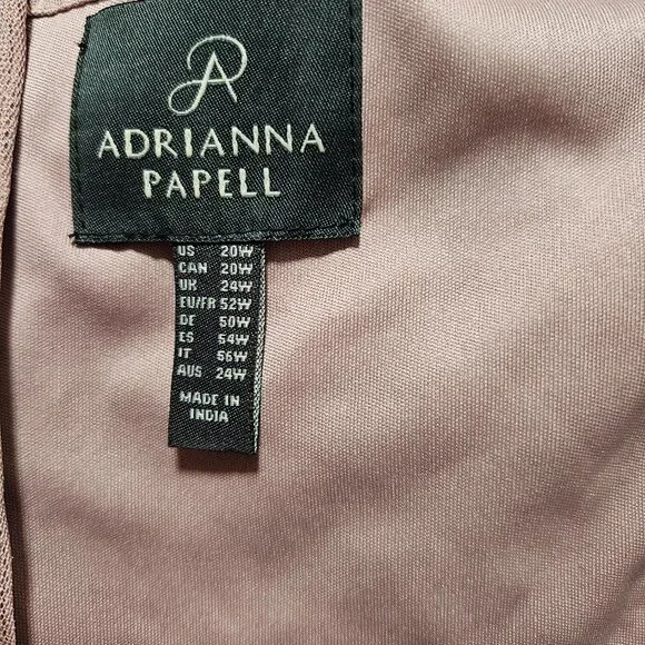 Adrianna Papell Mauve-white beaded dress 20W - Picture 9 of 10